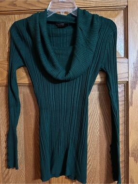 It's Our Time Deep Teal Ribbed Cowl Neck Sweater